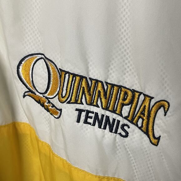 VTG 80s 90s Quinnipiac University Tennis Nylon Zip Up Jacket Men XL Academia Ivy - Picture 4 of 16